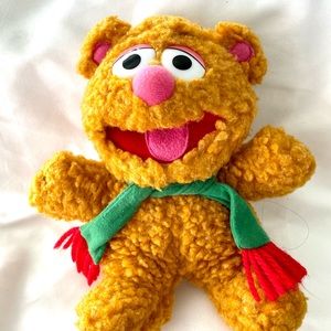 VINTAGE MUPPETS BABY Fozzie Bear Plush 1987 Jim Henson Plush 8" w/Scarf